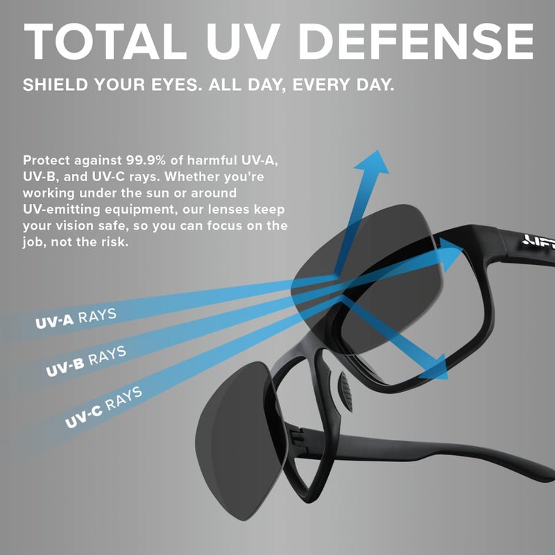 LIFT Safety Bold Safety Glasses | Polycarbonate Lenses | Lightweight TR-90 Frame | Black/Clear - Image 2